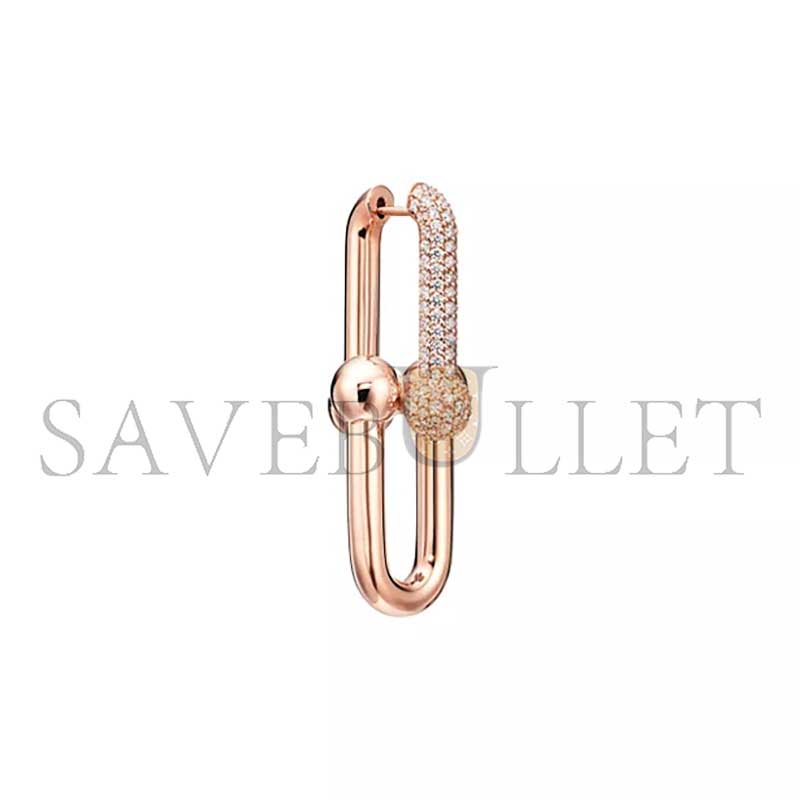 TIFFANY HARDWEARLARGE LINK EARRINGS IN ROSE GOLD WITH PAVÉ DIAMONDS 68692539